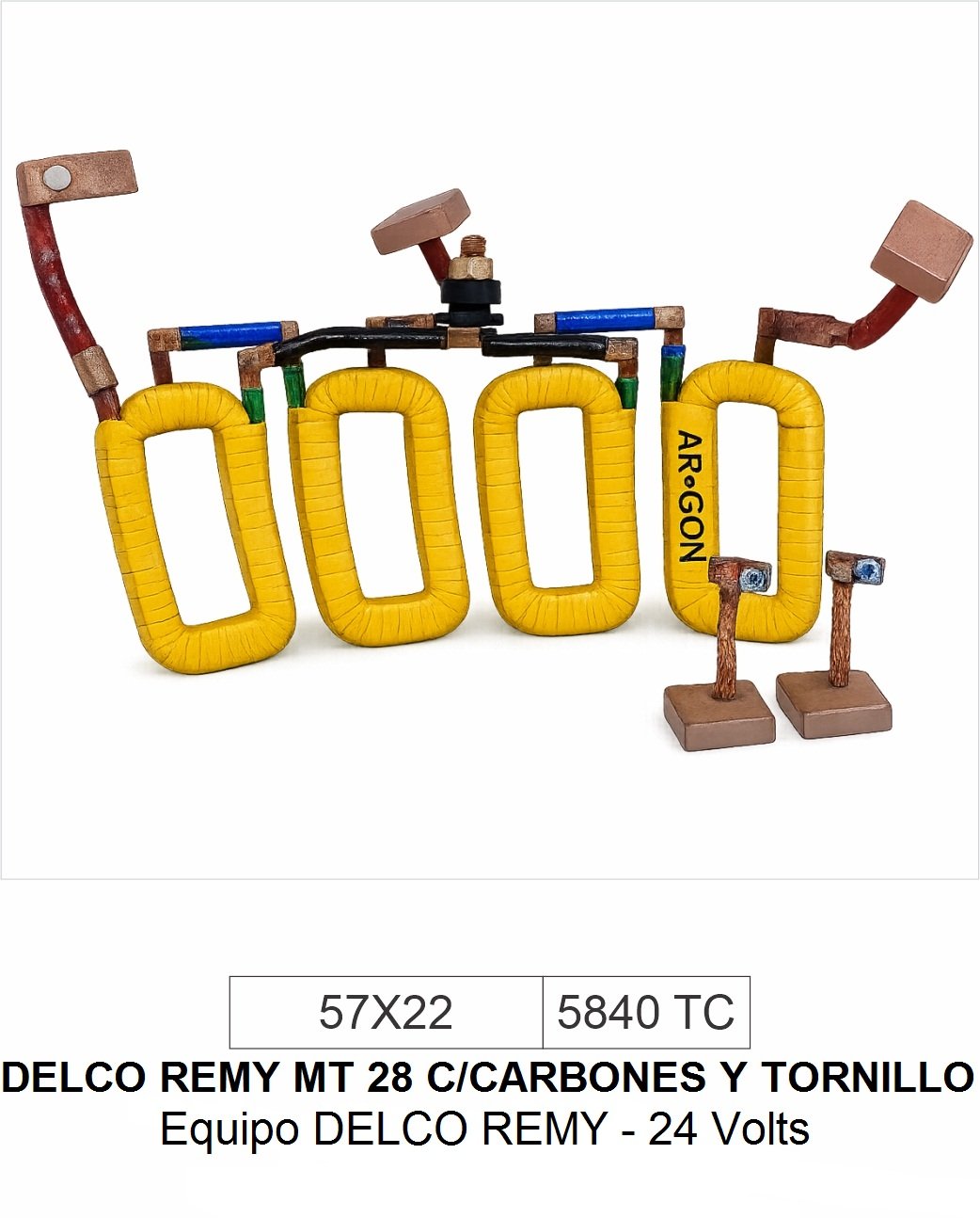DELCO REMY 28 MT con tornillo y carbones